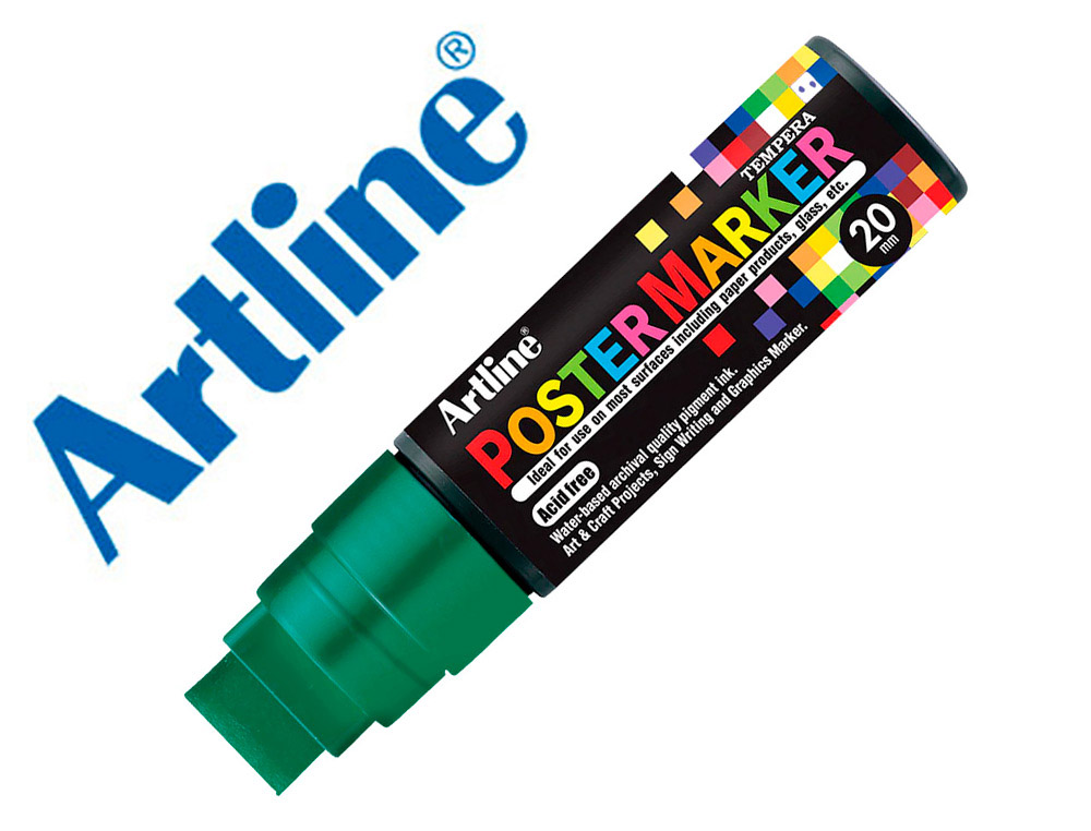 Rotulador artline poster marker epp-20 punta rectangular 20 mm color verde