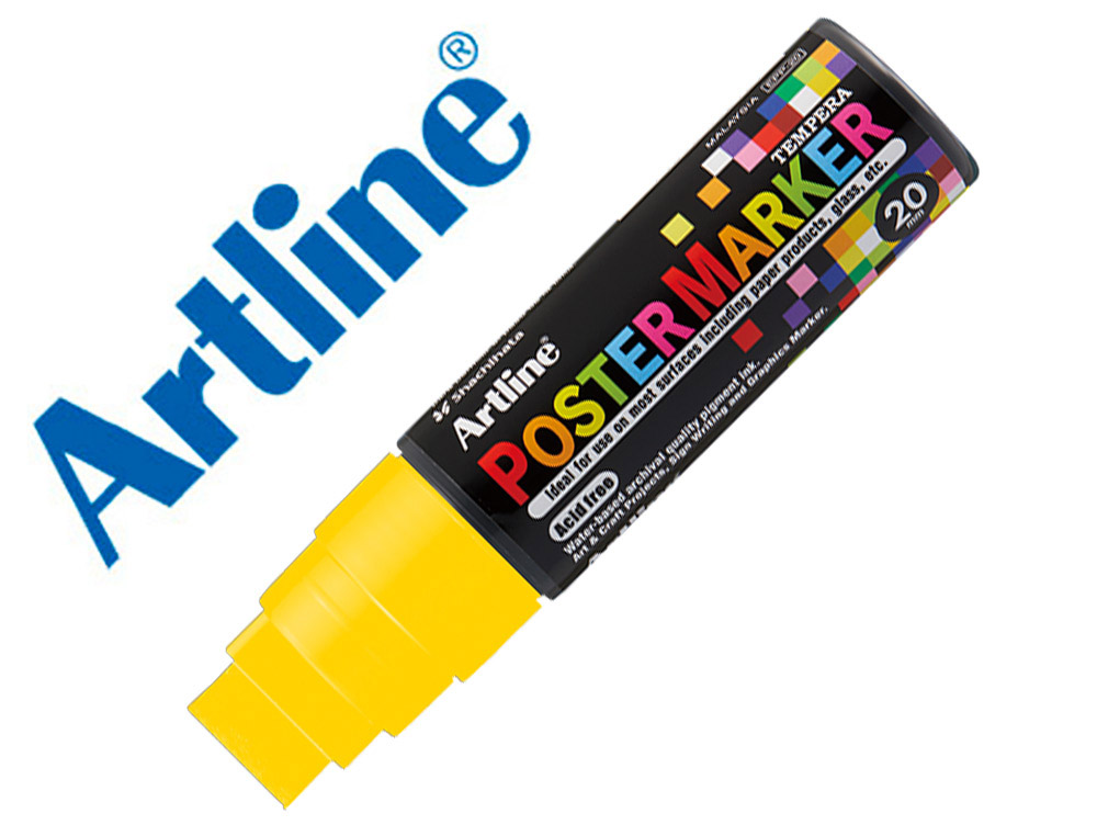 Rotulador artline poster marker epp-20 punta rectangular 20 mm color amarillo