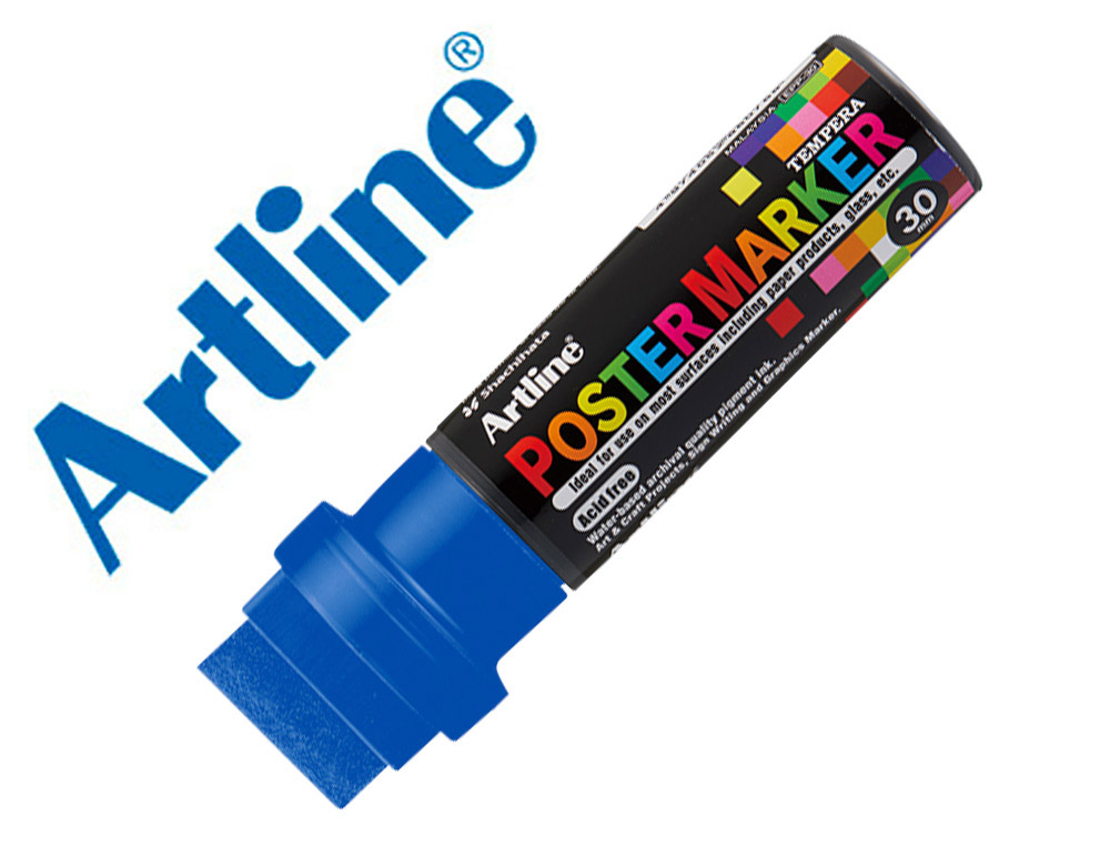 Rotulador artline poster marker epp-30 punta rectangular 30 mm color azul