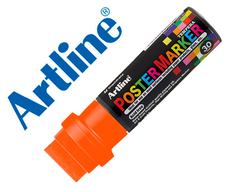 Rotulador artline poster marker epp-30 punta rectangular 30 mm color naranja fluor