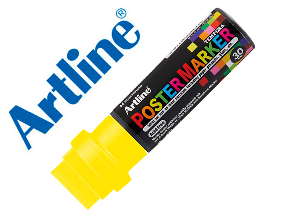 Rotulador artline poster marker epp-30 punta rectangular 30 mm color amarillo fluor