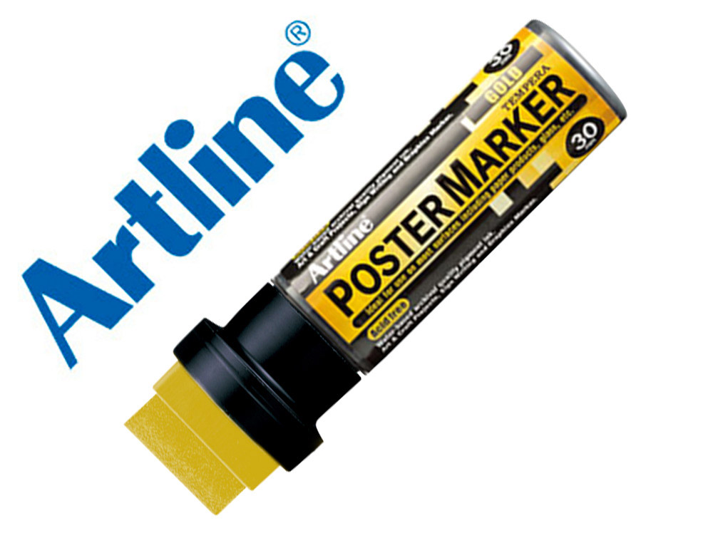 Rotulador artline poster marker epp-30 punta rectangular 30 mm color oro