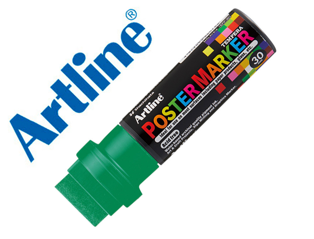 Rotulador artline poster marker epp-30 punta rectangular 30 mm color verde