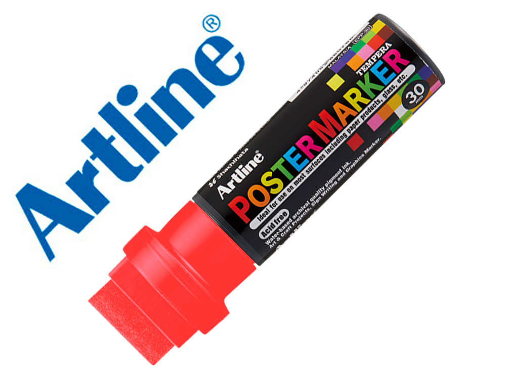 Rotulador artline poster marker epp-30 punta rectangular 30 mm color rojo