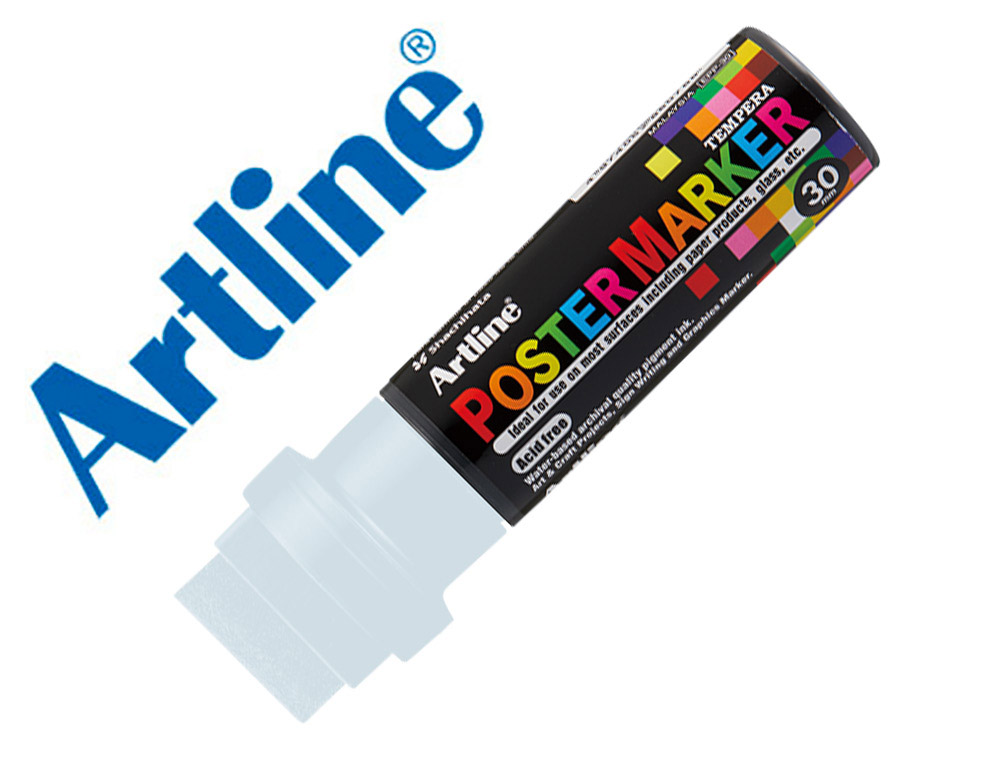 Rotulador artline poster marker epp-30 punta rectangular 30 mm color blanco