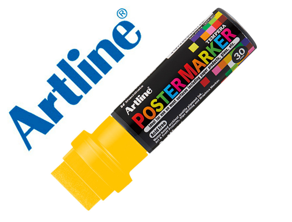 Rotulador artline poster marker epp-30 punta rectangular 30 mm color amarillo