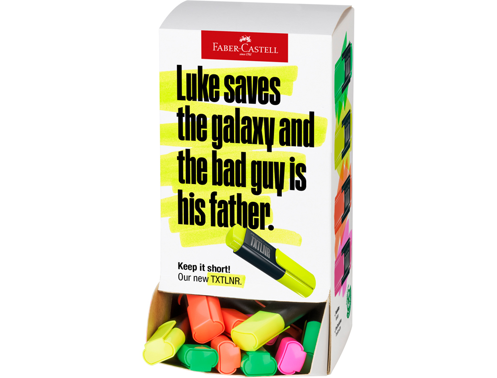 Rotulador faber castell neon txtlnr fluorescente expositor de 60 unidades colores surtidos