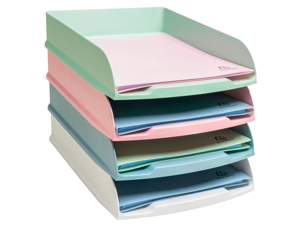 Bandeja sobremesa exacompta autentik combo styli plastico reciclado set de 4 unidades colores surtidos