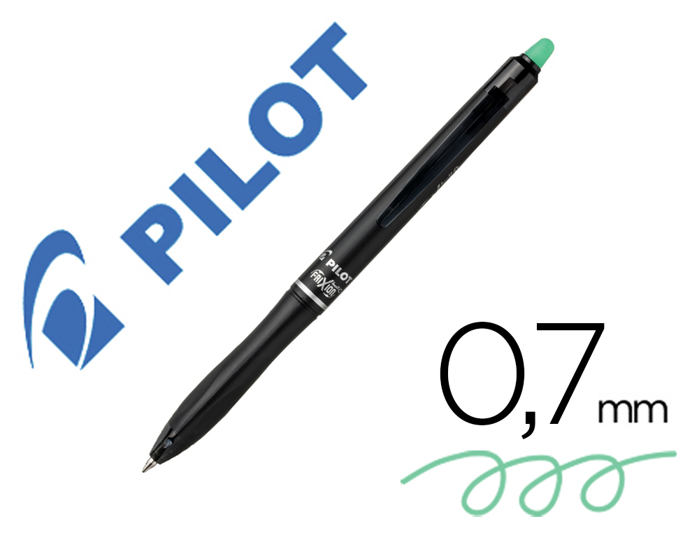 Boligrafo pilot frixion ball plus borrable 0,7 mm punta media verde