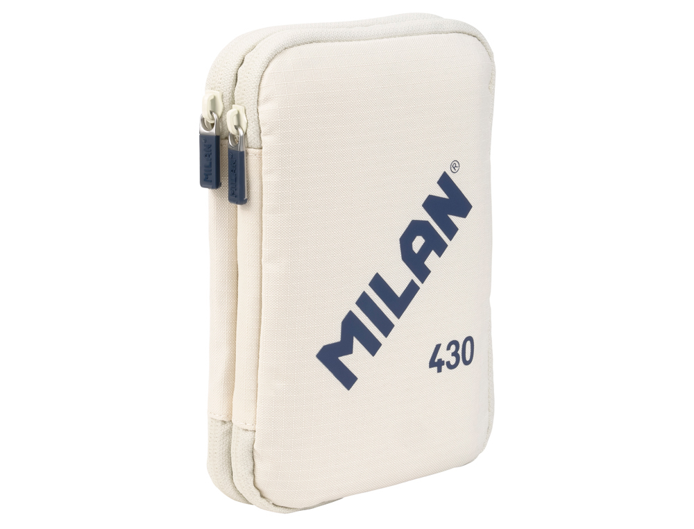 Plumier escolar milan 430 since 1918 doble con accesorios color beig 195x50x130 mm