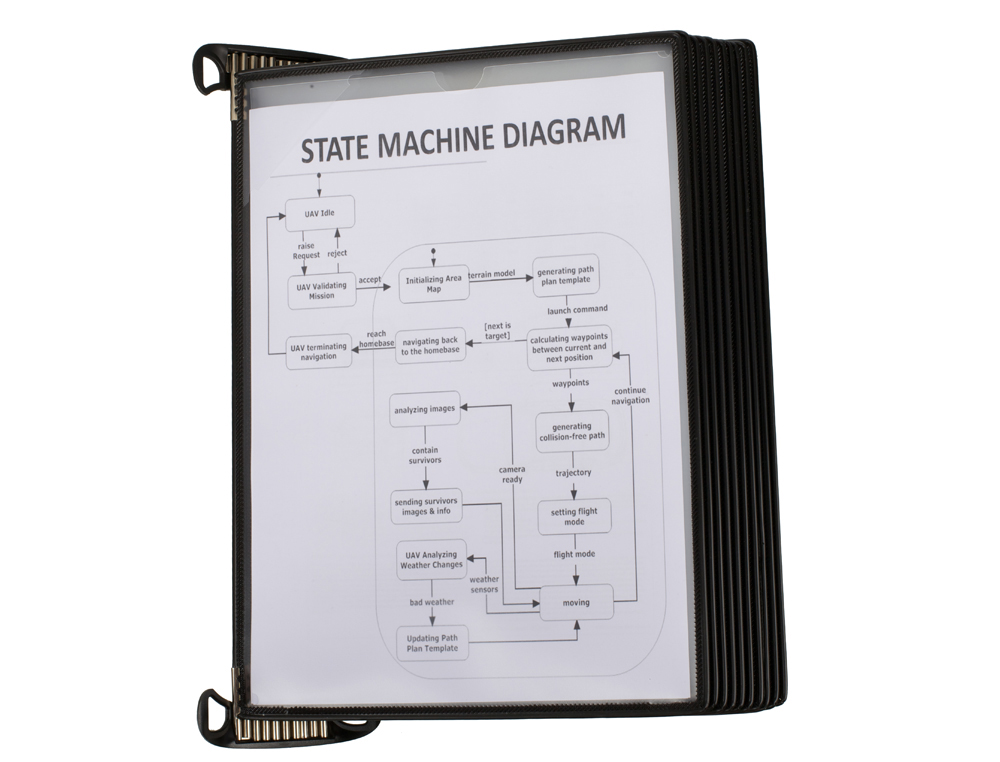 Portacatalogo de pared djois pro con 10 fundas a4 polipropileno easy load color negro 355x430x170 mm