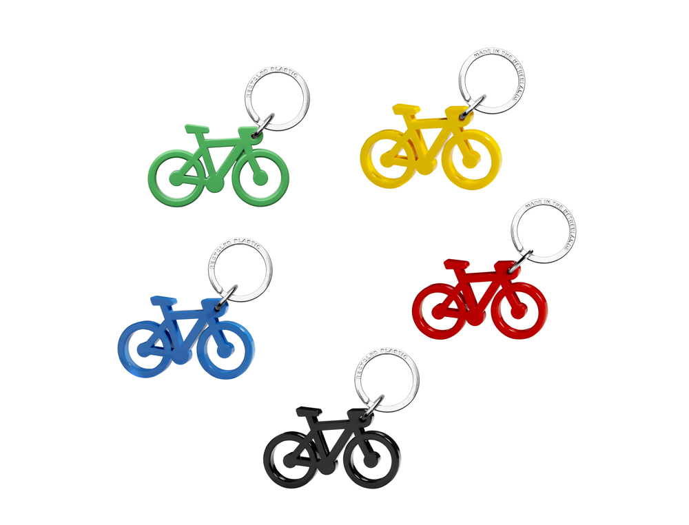 Llavero bicicleta acrilico reciclado pack de 5 unidades colores surtidos