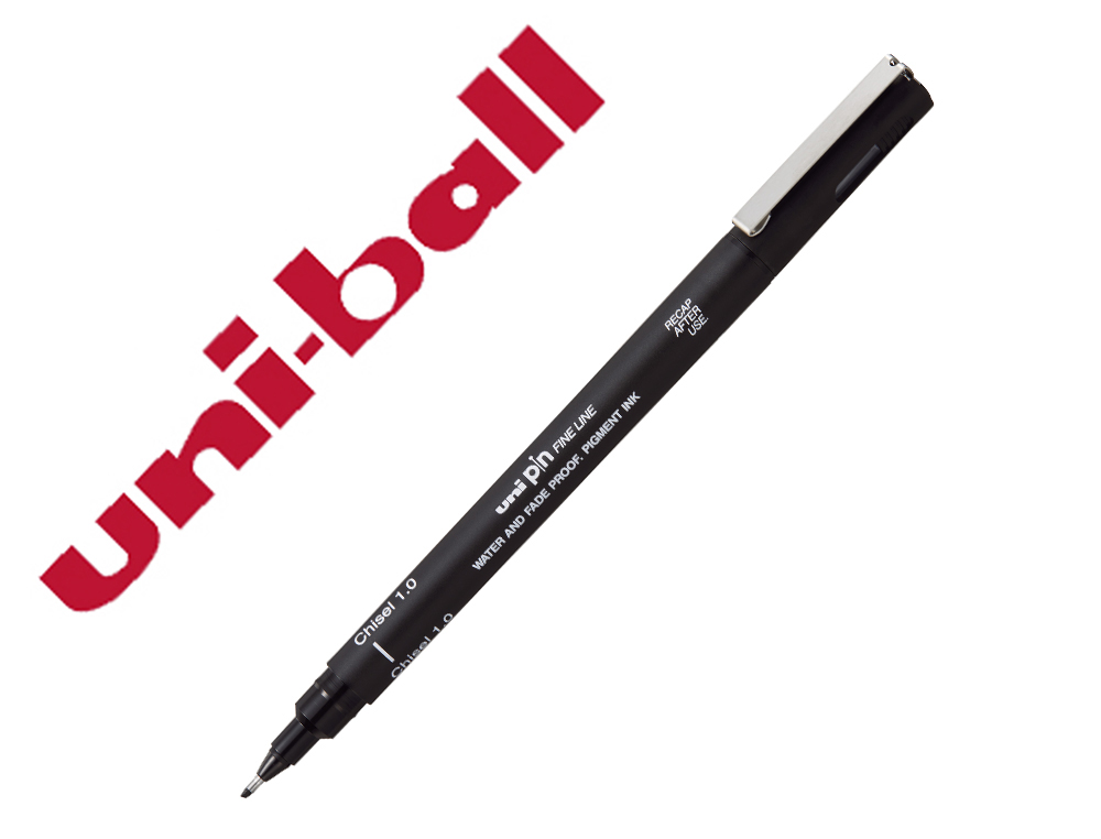 Rotulador uniball pin calibrado punta biselada 1 mm color negro