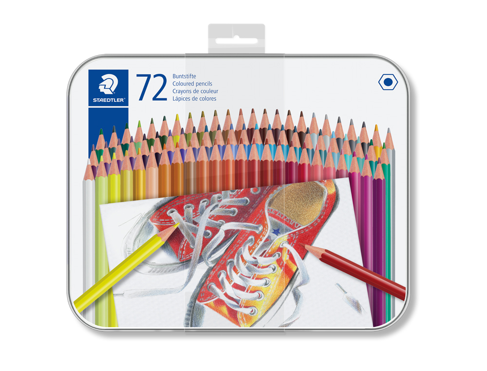 Lapices de colores staedtler caja metalica de 72 unidades colores surtidos