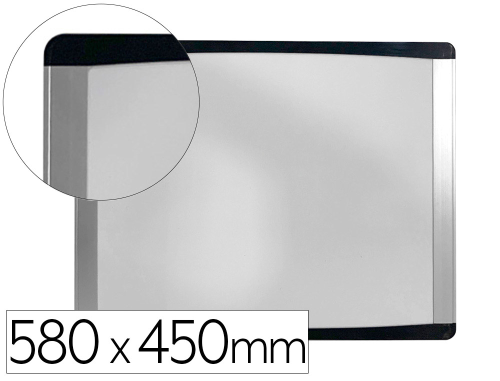 Pizarra blanca bi-office inka magnetica acero lacado marco de aluminio y laterales plastico negro 580x450 mm