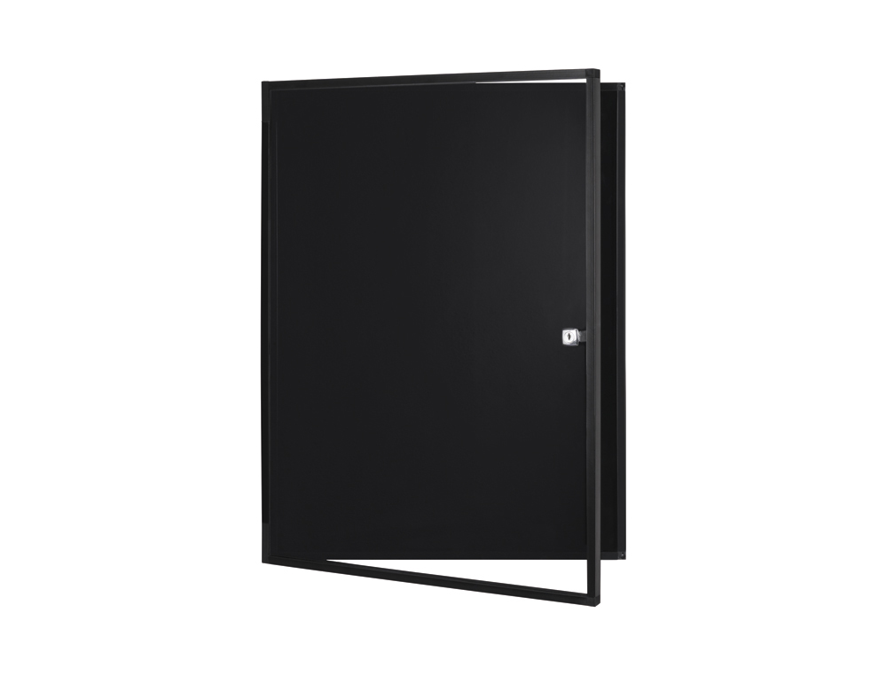 Vitrina de anuncios bi-office new gen magnetica acero lacado 6xa4 para interior color negro 696x636x36 mm