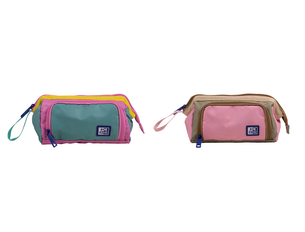Estuche portatodo oxford gran capacidad kangoo color block 100x130x220 mm
