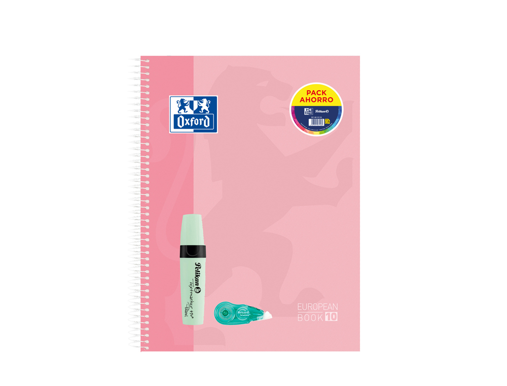 Cuaderno espiral oxford ebook 10 tapa extradura din a4+ 120h cuadro 5 mm + pack fancy roller + pack rotuladores