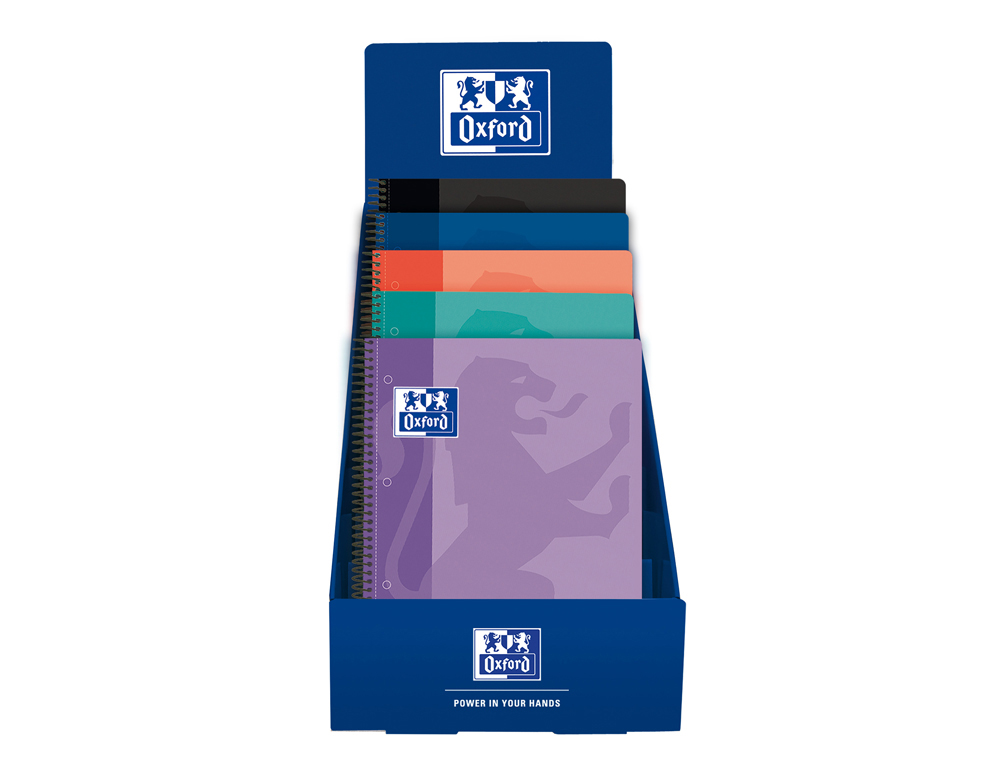 Cuaderno espiral oxford europeanbook 1 school tapa plastico din a4+ 80h cuadro 5 mm exp. sobremesa 25 unidades