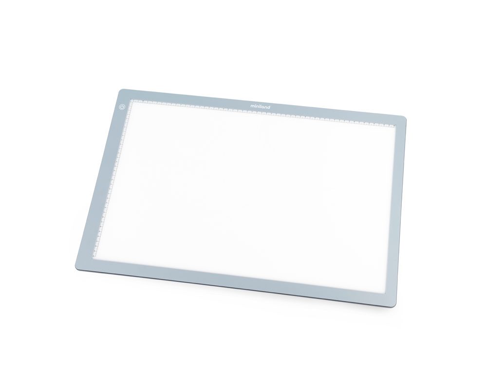 Mesa de luz led miniland para aprendizaje mediante estimulo visual formato din a2 650x470x5 mm