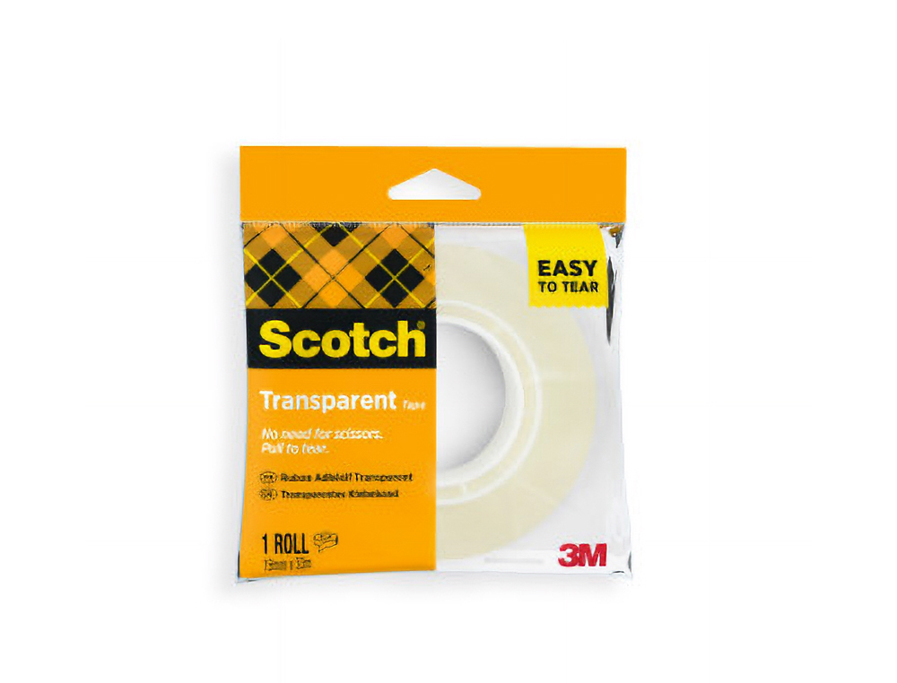 Cinta adhesiva scotch 508 transparente 33x19 mm facil de cortar encelofada individual