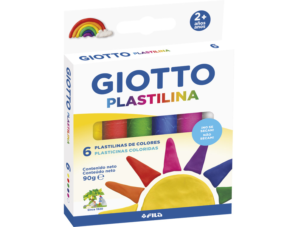 Plastilina giotto colores clasicos caja de 6 unidades colores surtidos