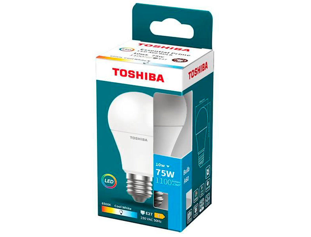 Bombilla led toshiba essential a60 e27 10w luz fria 6500k