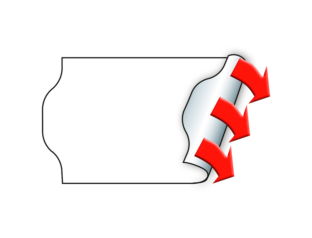 Etiquetas meto onduladas 32x19 mm adh. 4 blanca rollo de 1000 unidades