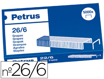 Grapas petrus nº 26/6 caja de 5000 unidades
