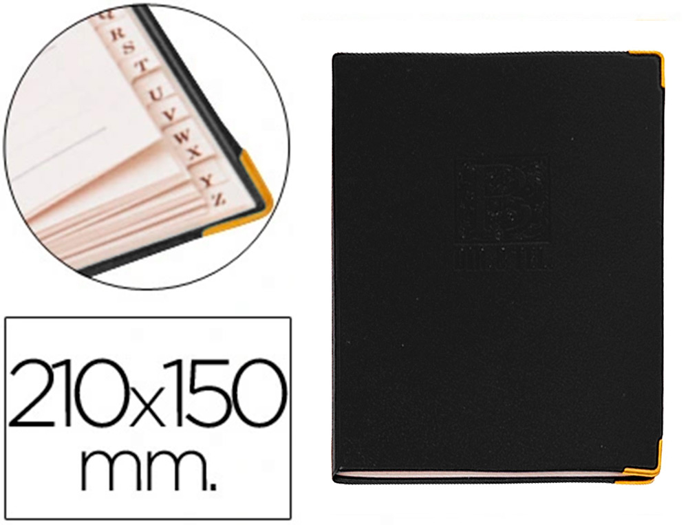 Listin telefonico q-connect tapa flexible con cantonera dorada 210x150 mm