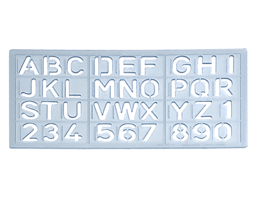 Plantilla rotulacion 1585 letras y numeros de 15 mm