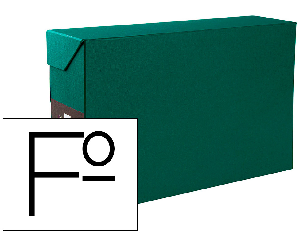 Caja transferencia liderpapel folio lomo 118 mm color verde 390x118x260 mm