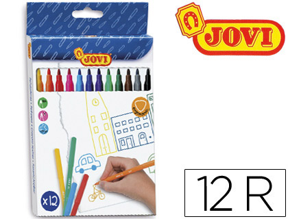 Rotulador jovi slim caja de 12 unidades colores surtidos