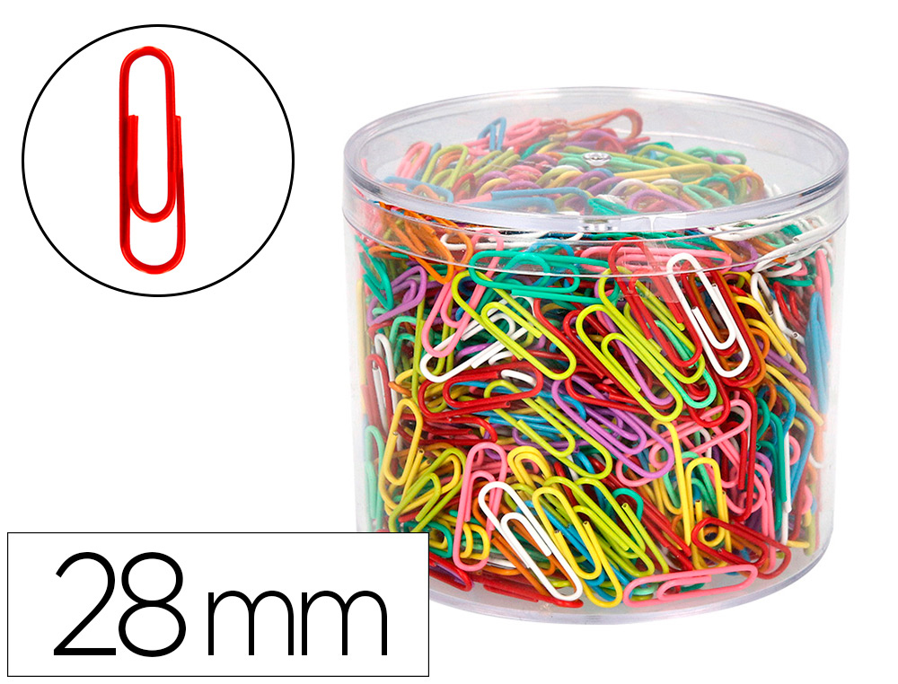 Clips colores liderpapel bote 1000 unidades colores surtidos
