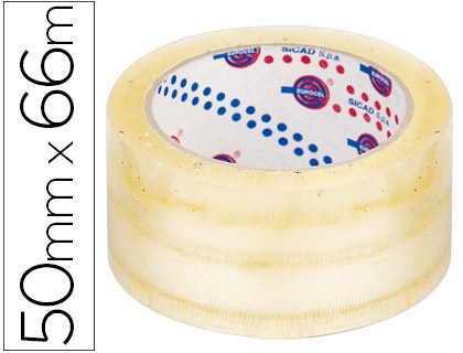 Cinta adhesiva eurocel polipropileno transparente 66 mt x 50 mm para embalaje