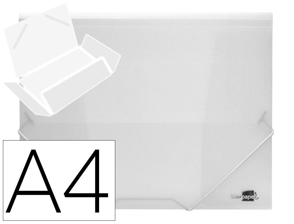 Carpeta liderpapel gomas solapas 34964 polipropileno din a4 transparente translucido