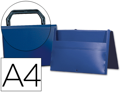 Carpeta liderpapel portadocumentos broche polipropileno din a4 azul con asa