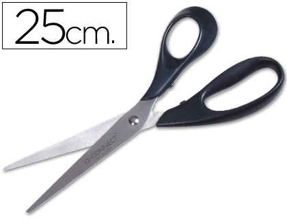 Tijera oficina q-connect inoxidable 10" 25 cm blister