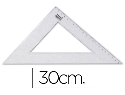 Escuadra liderpapel 30 cm plastico cristal