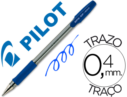 Boligrafo pilot bps-gp azul sujecion de caucho tinta base de aceite con capuchon