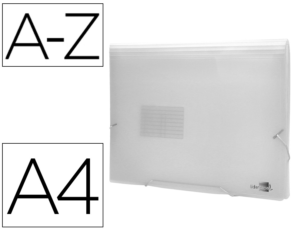 Carpeta liderpapel clasificador fuelle 32114 polipropileno din a4 incolora 13 departamentos