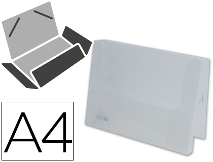 Carpeta liderpapel portadocumentos gomas 36934 polipropileno din a4 transparente translucido lomo 25 mm