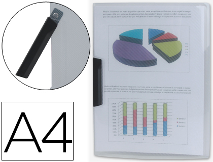 Carpeta liderpapel dossier pinza lateral 35445 polipropileno din a4 incolora 30 hojas pinza giratoria