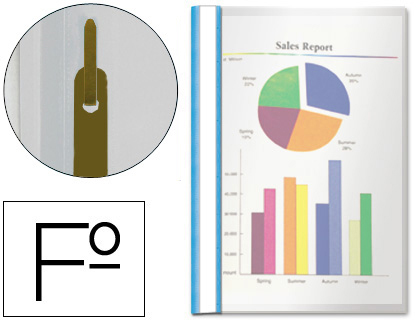 Carpeta dossier fastener plastico esselte folio azul