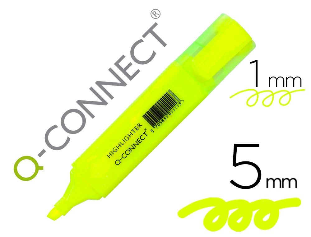 Rotulador q-connect fluorescente amarillo punta biselada