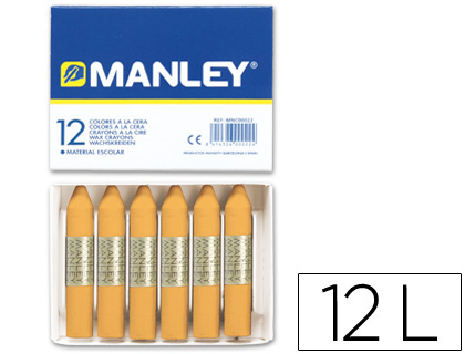 Lapices cera manley unicolor ocre n.26 caja de 12 unidades