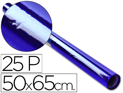 Papel celofan rollo trepado azul 25 hojas de 50x65 cm