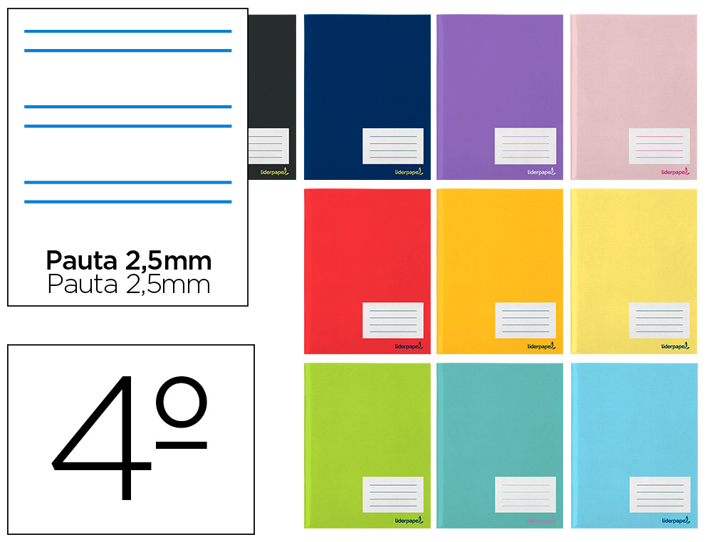 Libreta liderpapel smart a5 32 hojas 60g/m2cuadro pauta 5ª 2.5mm con margen