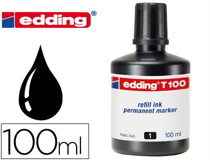 Tinta rotulador edding t-100 negro bote 100 ml