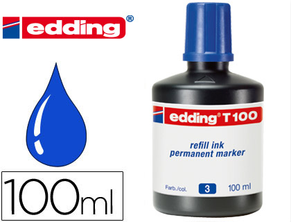 Tinta rotulador edding t-100 azul bote 100 ml